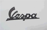 ART. 5741 SCRITTA TARGHETTA ANTERIORE ALLUMINIO NERA VESPA 125 VNB1-2-3T DAL 1960 AL 1968
